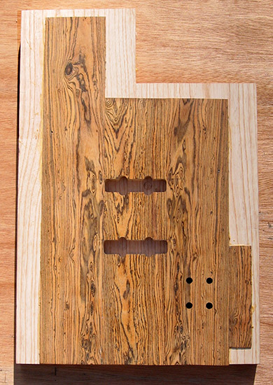 Custom bass body blank with bocote top