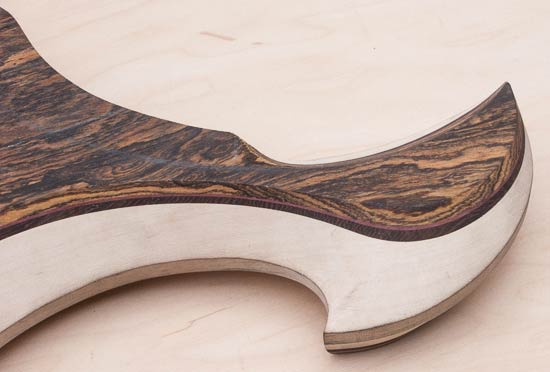 Xylem scroll on a custom bass body