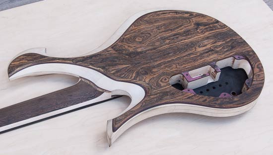 Custom bass w/ carved neck heel, wenge neck