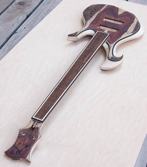 Cocobolo bass guitar with ebony accents & binding