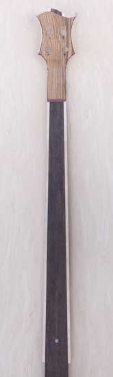 Wenge/maple custom bass neck with bocote headstock