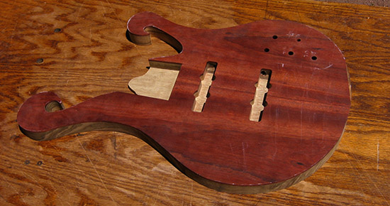 6 string bass body with Jazz bass pickups