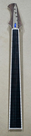 Custom 6-string bass neck with ebony fretboard, rosewood headstock