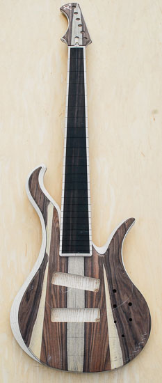 6-string bass w/ ebony fretboard, Norstrand Zen Blade pickup routes
