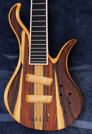 6-string Xylem bass body under construction