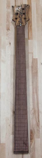 Five-string bass neck in construction