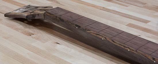 Xylem bass guitar neck during the build process