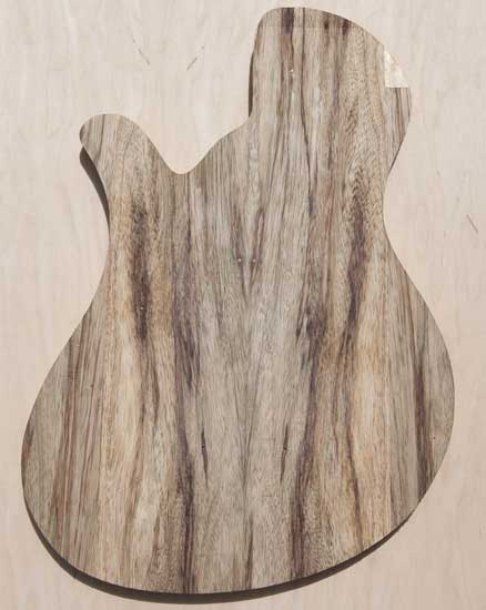 Single-cut custom bass body before carving