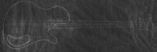 Single-cutaway bass guitar design with Fender pickups