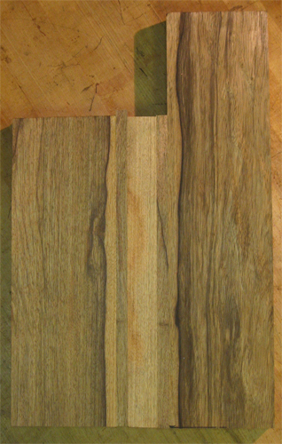 Left handed bass body made of black limba