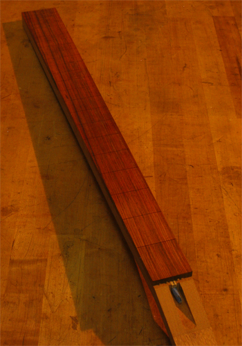 Mahogany bass neck with cocobolo fretboard