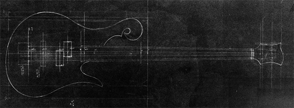 Design of a four string custom bass with exotic body shape