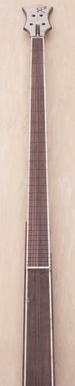 Bass guitar neck for a neck-thru bass guitar