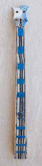 Bass neck with custom marine pearl block inlays