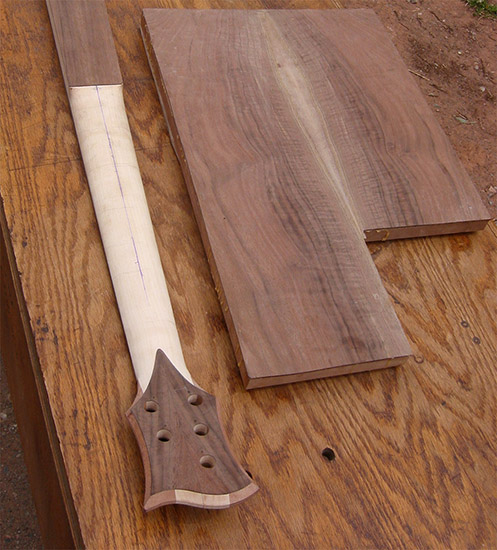 5 string bass neck and body blank