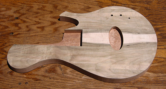 5 string bass body with single-cutaway shape