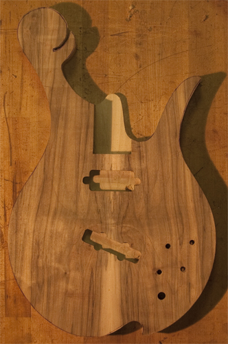 Xylem custom bass body with spalted maple top wood