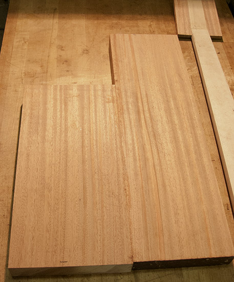 5 string sub-contra bass neck with mahogany body, back