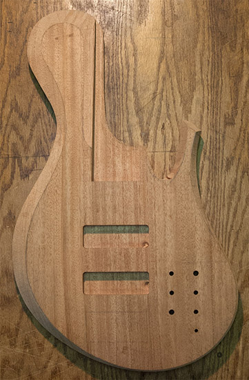 Sub-contra bass body with EMG 45CS pickup routes