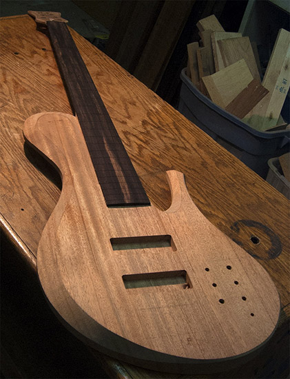 Custom sub-contra bass with single-cut shape