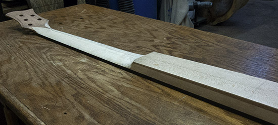 40" scale bass neck with ebony fretboard