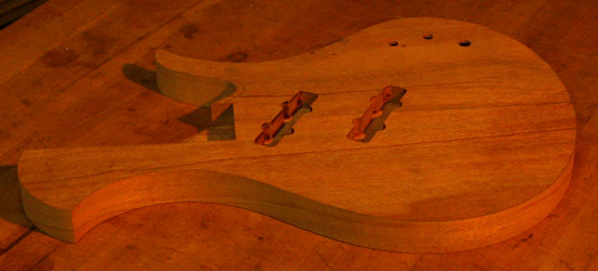 Upper horn of a Xylem single-cut bass body