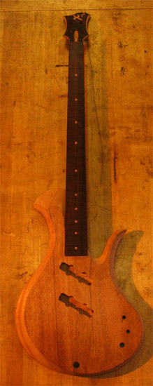 Mahogany custom bass with bois de rose fretboard