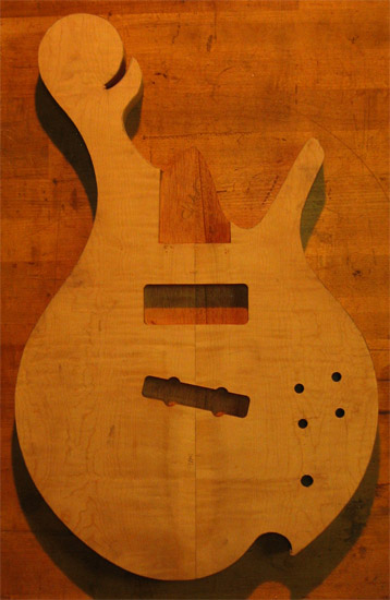 Flamed maple 5 string custom bass body