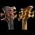 The 5 string bass' headstock front and back with gold Hipshot Ultralite tuners and Xylem logo