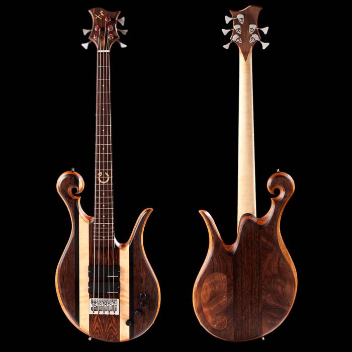Xylem 5 string custom bass with Basslines pickups