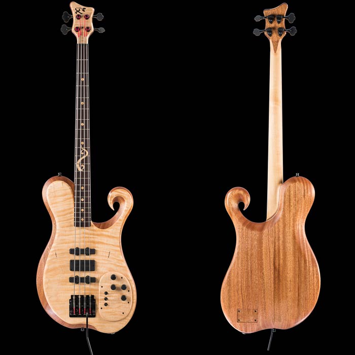 Mahogany bass guitar w/ Kahler tremolo, Bartolini pickups