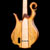 Custom bass guitar with reverse scroll and quick-change battery compartment