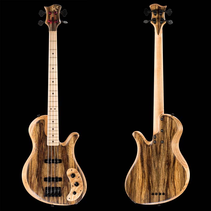 Ash custom bass, bolt-on maple neck, limba tops