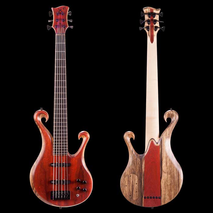 6 string custom bass with Villex pickups in Jazz Bass positions