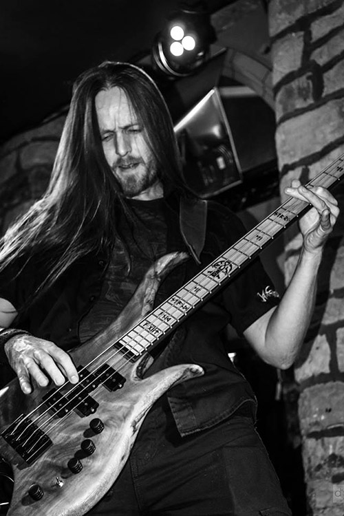 Winterfire bassist Pete Hewitt and his Xylem bass