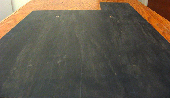 The bass body blank closeup from the bottom