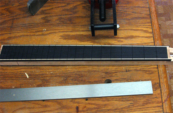 Another shot of the ebony and maple neck from the side