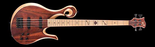 Custom bass guitar with Delano inline humbuckers