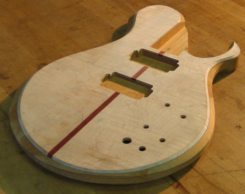 Custom 6 string guitar body w/ flamed maple top