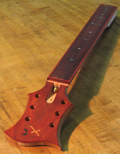6 string guitar neck with abalone inlays, bios de rose fingerboard