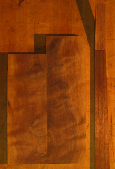 Black walnut neck and body blanks from the back