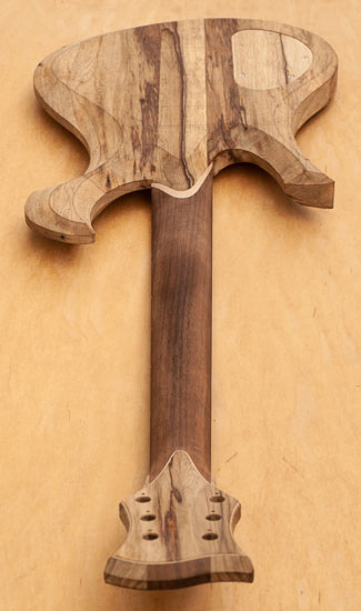 Exotic custom guitar with black limba body and walnut neck