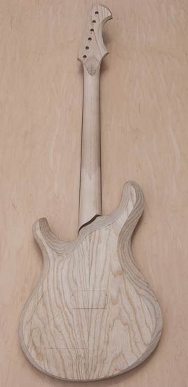 Custom guitar with Knaggs-inspired shape, swamp ash body