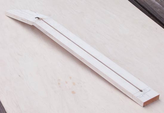 Custom guitar neck blank with truss rod channel routed, made of maple